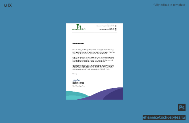 Briefkopf im Word- und PDF-Format, vollständig bearbeitbare Beispielvorschau